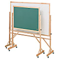 Quartet® Reversible Porcelain Magnetic Chalkboard With Oak Frame, 48" x 36", Green 1 thumbnail image