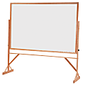 Quartet® Reversible Porcelain Dry-Erase Boards With Oak Wood Frame (Casters Sold Separately), 48" x 72", White