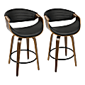 LumiSource Symphony Counter Stools, Walnut/Black, Set Of 2 Stools 1 thumbnail image