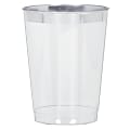 Amscan Premium Plastic Tumblers, 10 Oz, Clear/Silver, 20 Tumblers Per Pack, Case Of 2 Packs