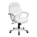 Flash Furniture LeatherSoft™ Faux Leather Mid-Back Swivel Chair, White