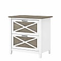 Bush Furniture Key West 30"W Lateral 2-Drawer File Cabinet, Shiplap Gray/Pure White, Standard Delivery