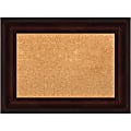 Amanti Art Rectangular Non-Magnetic Cork Bulletin Board, Natural, 23” x 17”, Coffee Bean Brown Plastic Frame