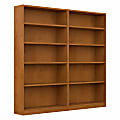 Bush® Furniture Universal 72"H 5-Shelf Bookcases, Natural Cherry, Set Of 2 Bookcases, Standard Delivery