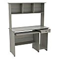 Inval 48"W Computer Desk/Workcenter With Hutch, Smoke Oak 1 thumbnail image