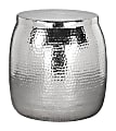 Zuo Modern Solo Aluminum Round End Table, 18-1/8”H x 17-1/2”W x 17-5/16”D, Silver