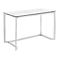 LumiSource Masters 48"W Office Computer Desk, Mirrored Chrome/Clear