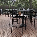 Flash Furniture Nash Commercial-Grade Metal Indoor/Outdoor Bar-Height Stool With Back And 2 Slats, Black