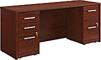 Sauder® Affirm Collection Executive Desk With 2-Drawer Mobile Pedestal File And 3-Drawer Mobile Pedestal File, 72”W x 24"D, Classic Cherry
