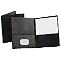 Oxford™ Twin-Pocket Portfolios, Black, Pack Of 10