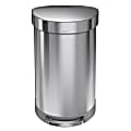 simplehuman Semiround Stainless Steel Liner Rim Step Can, 12 Gallons, Brushed Stainless Steel