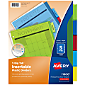 Avery® Big Tab™ Insertable Plastic Dividers, Multicolor, 5-Tab 1 thumbnail image