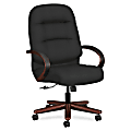 HON® Pillow-Soft® Ergonomic High-Back Chair, Black/Mahogany