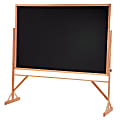 Quartet® Reversible Easel Black Chalkboard, 48" x 72", Oak Hardwood Frame