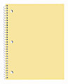 Just Basics® Poly Spiral Notebook, 8" x 10-1/2", 1 Subject, Wide Ruled, 70 Sheets, Light Yellow 1 thumbnail image