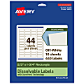 Avery® Print-to-the-Edge Dissolvable Labels With Sure Feed® Technology, 94209-DWMP10, Rectangle, 2/3"x1-3/4", Matte Off-White, Pack Of 440 1 thumbnail image