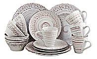Elama 16-Piece Stoneware Dinnerware Set, Malibu Sands