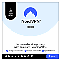 NORDVPN Basic VPN Service, 2024, For 10 Devices, 1-Year Subscription, Windows/Mac, Download 1 thumbnail image