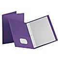 Oxford™ Twin-Pocket Portfolio With Fasteners, Purple, Pack Of 10