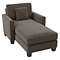 Bush® Furniture Flare Microsuede Fabric Chaise Lounge With Arms, Chocolate Brown, Standard Delivery 1 thumbnail image
