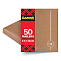 Scotch™ Padded Mailers, Size 2, 10-1/2" x 9", Kraft, Pack Of 50 Mailers