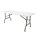 Elama Plastic Folding Outdoor Furniture Table, 29-1/2"H x 29-1/2"W x 70-13/16"D, White/Gray 1 thumbnail image