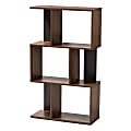 Baxton Studio Adelina Display Bookcase, Walnut Brown/Dark Gray