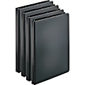 Business Source Basic Round Ring Binders, 1/2" Ring, 8 1/2" x 11", Black, Pack Of 4 1 thumbnail image