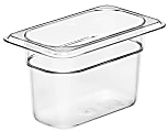 Cambro Camwear GN 1/9 Size 4" Food Pans, 4”H x 4-1/4”W x 7”D, Clear, Set Of 6 Pans