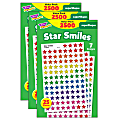Trend superShapes Stickers Value Packs, Star Smiles, 2,500 Stickers Per Pack, Set Of 3 Packs