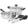Oster Rametto 5-Piece Belly Shaped Stainless Steel Cookware Set, Silver 1 thumbnail image
