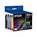 Epson® 702XL/702 DuraBrite® Ultra High-Yield Black And Tri-Color Ink Cartridges, Pack Of 2, T702XL-BCS