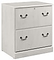 Bush Furniture Saratoga 26-6/7"W x 19-2/5"D Lateral 2-Drawer File Cabinet, Linen White Oak, Standard Delivery 1 thumbnail image