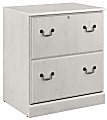 Bush Furniture Saratoga 2-Drawer Lateral File Cabinet, Linen White Oak, Standard Delivery