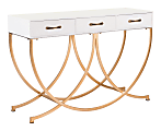 Zuo Modern Infinity Console Table, Rectangular, White/Gold 1 thumbnail image