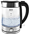 Aroma 1.7L Stainless Steel Electric Kettle, 9-1/2”H x 8-3/4”W x 6”D, Silver