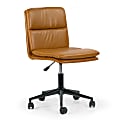 Glamour Home Avak Ergonomic Faux Leather Mid-Back Adjustable Task Chair, Brown