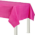 Amscan Flannel-Backed Vinyl Table Covers, 54” x 108”, Bright Pink, Set Of 2 Covers