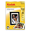 Kodak® Ultra-Premium Photo Paper, High Gloss, 4" x 6", 10 Mil, Pack Of 100 Sheets