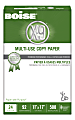Boise® X-9® Multi-Use Printer & Copy Paper, 1 Ream, White, Ledger (11" x 17"), 500 Sheets Per Ream, 24 Lb, 92 Brightness 1 thumbnail image