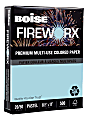 Boise® FIREWORX® Colored Multi-Use Print & Copy Paper, Letter Size (8 1/2" x 11"), 20 Lb, 30% Recycled, FSC® Certified, Bottle Rocket Blue, 500 Sheets Per Ream, Case Of 10 Reams