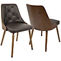 LumiSource Gianna Chair, Brown Seat/Walnut Frame
