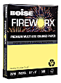 Boise® FIREWORX® Multi-Use Color Paper, Letter Size (8 1/2" x 11"), 20 Lb, 30% Recycled, FSC® Certified, Crackling Canary, Ream Of 500 Sheets, Case Of 10 Reams 1 thumbnail image
