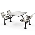 OFM 65"W Cluster Table And 4-Chair Set, Stainless Steel