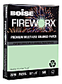 Boise® FIREWORX® Multi-Use Color Paper, Letter Size (8 1/2" x 11"), 20 Lb, 30% Recycled, FSC® Certified, Popper-Mint Green, Ream Of 500 Sheets, Case Of 10 Reams