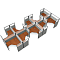 OFM RiZe Workstation Panel System, 2 X 5 Configuration, 63"H, 60"W, Translucent Top Panels, Gray/Cherry 1 thumbnail image