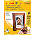 Kodak® Ultra-Premium Photo Paper, Gloss, Letter Size (8 1/2" x 11"), 10.5 Mil, Pack Of 50 Sheets