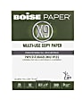 Boise® X-9® 3-Hole Punched Multi-Use Printer & Copy Paper, White, Letter (8.5" x 11"), 500 Sheets Per Ream, 20 Lb, 92 Brightness