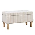 Linon Monica Storage Bench, 18"H x 32"W x 16"D, Rustic Gray/Natural/Gold 1 thumbnail image