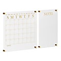 Martha Stewart Grayson Acrylic Monthly Wall Calendar And Notes Board, 18" x 18", Clear/Gold, Undated 1 thumbnail image